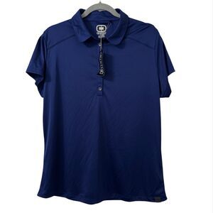 OGIO Top Womens XL Short Sleeve Navy Blue Polo Shirt Athletic Style New